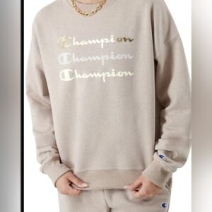 Champion Logo Light Pink Crewneck Sweatshirt Size M